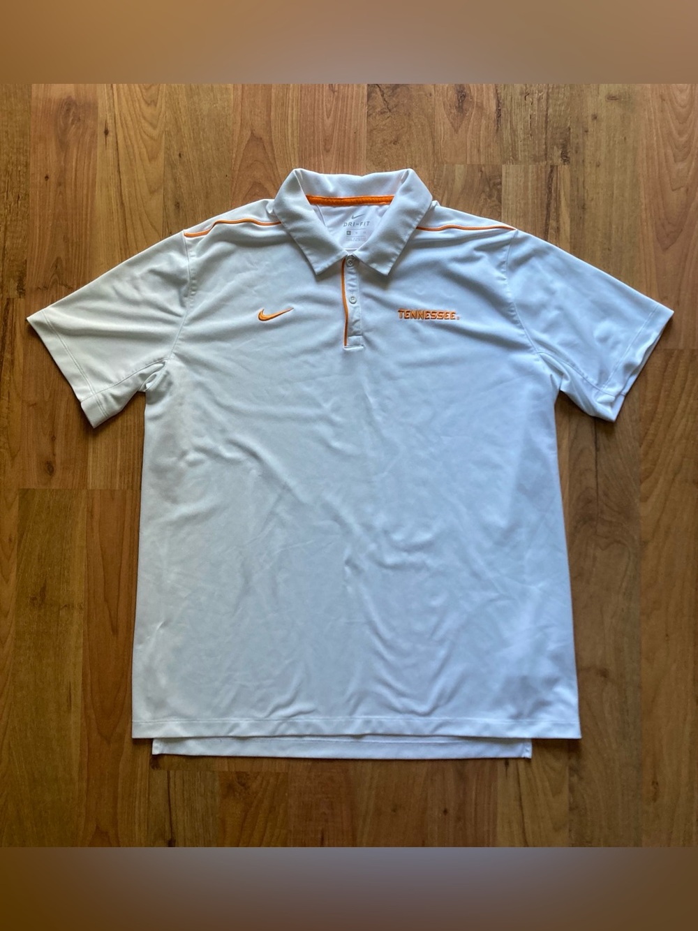 Tennessee Volunteers Nike On Field DriFit Mens XL White Short Sleeve Polo Shirt